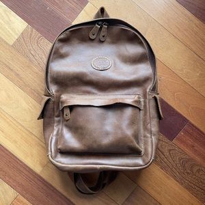 Roots Genuine Canadian Leather Backpack, Brown
